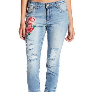 Reese Embroidered Straight Leg Jeans
